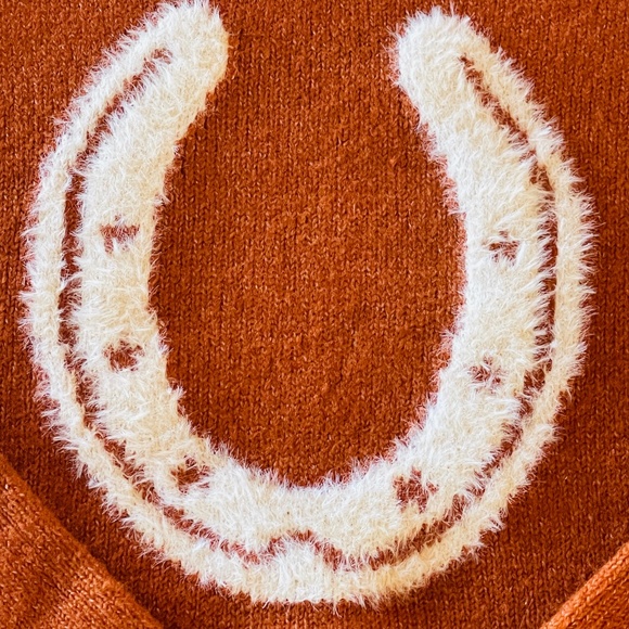 Wrangler Retro Horseshoe Crewneck Sweater Western NFR Fall Rodeo Country Medium - Picture 2 of 6